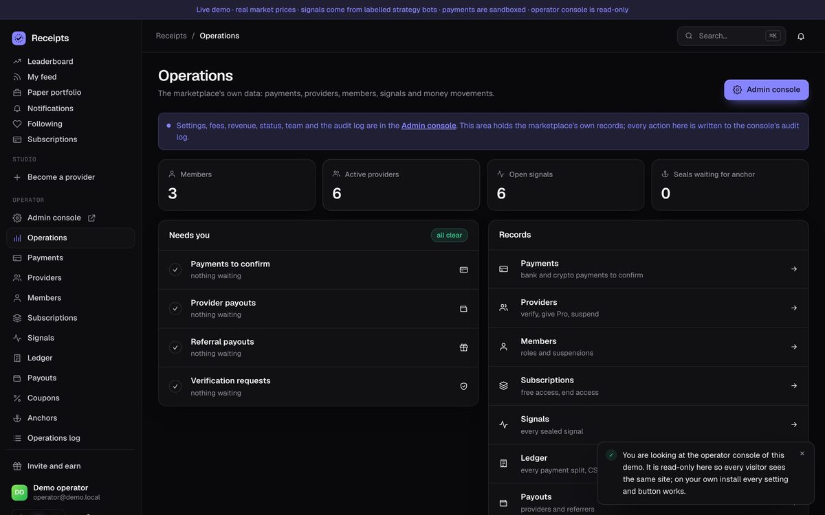 Operations page · public demo